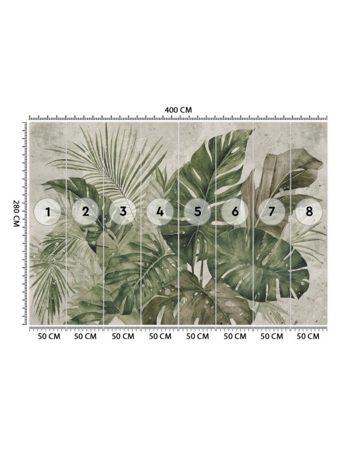 Unique wall mural - Tropical monstera leaves | FEEBY
