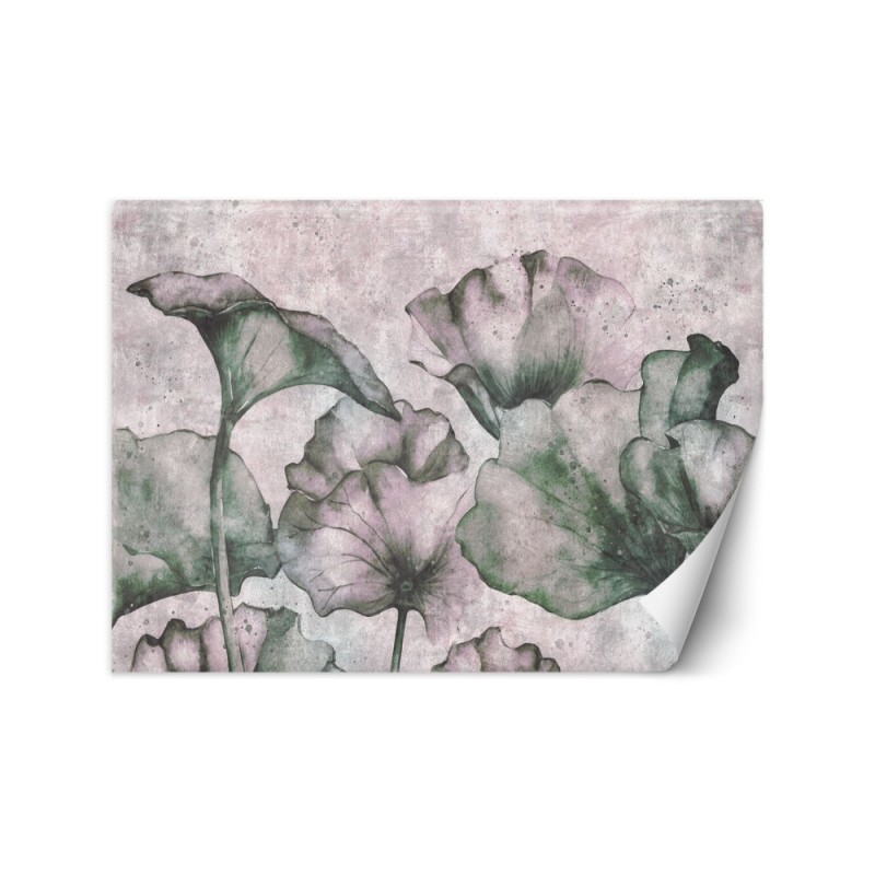 Fashionable wallpaper - Leaves on concrete background | FEEBY