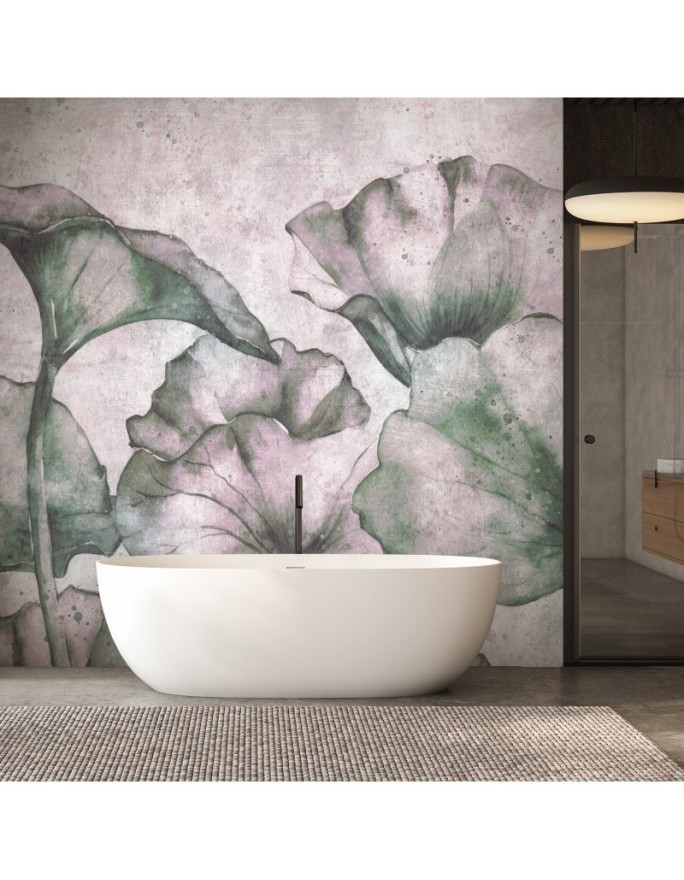 Fashionable wallpaper - Leaves on concrete background | FEEBY