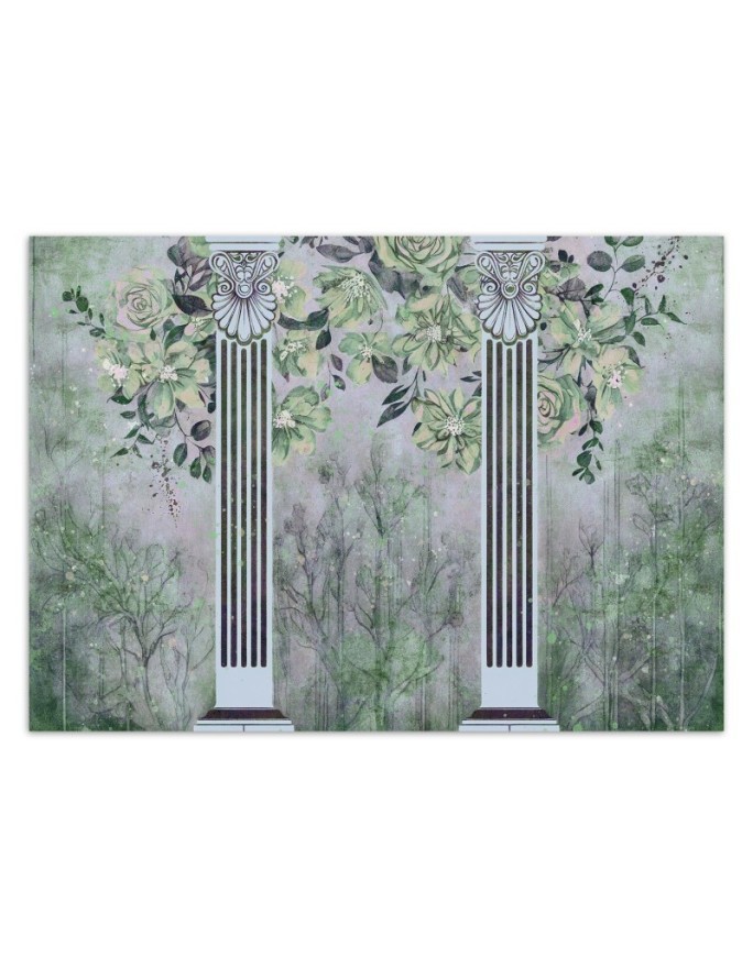 Wall mural for living room - Ancient columns and flowers | FEEBY