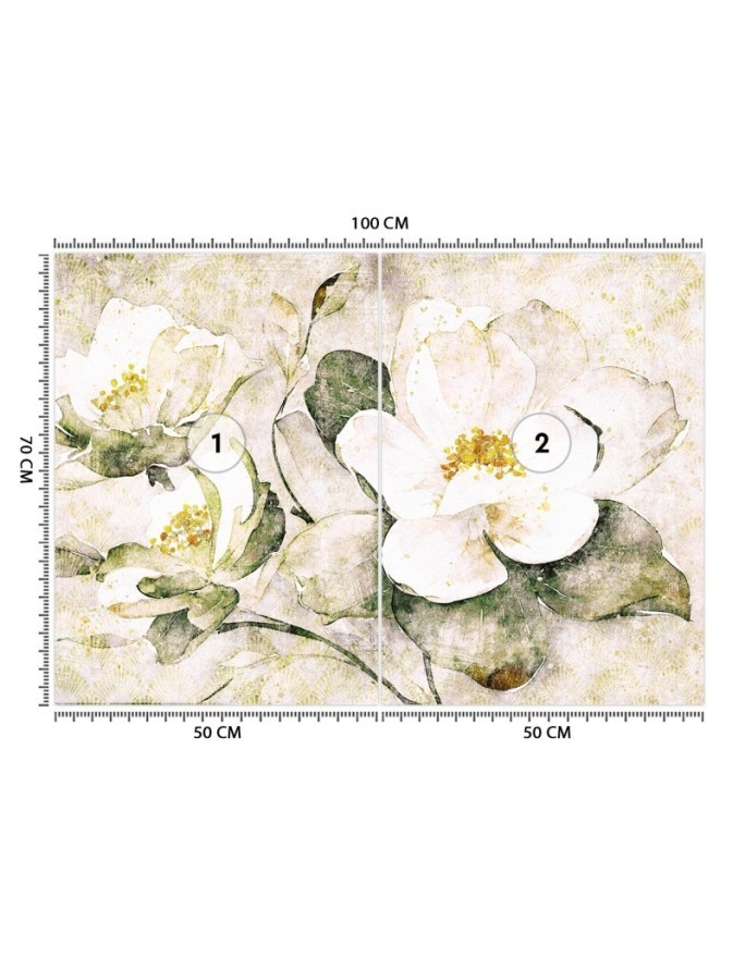 Wall mural for bedroom - White flowers nature | FEEBY