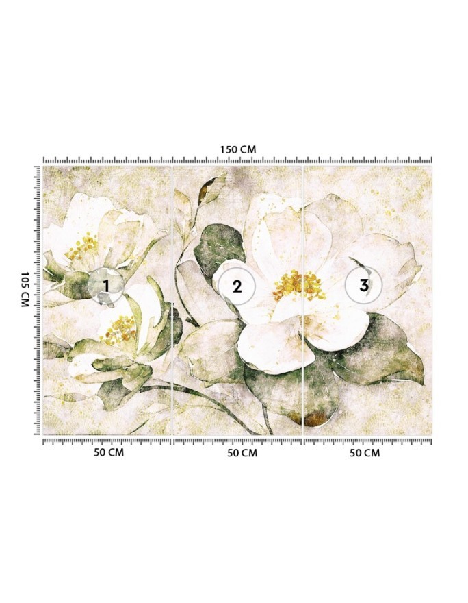 Wall mural for bedroom - White flowers nature | FEEBY