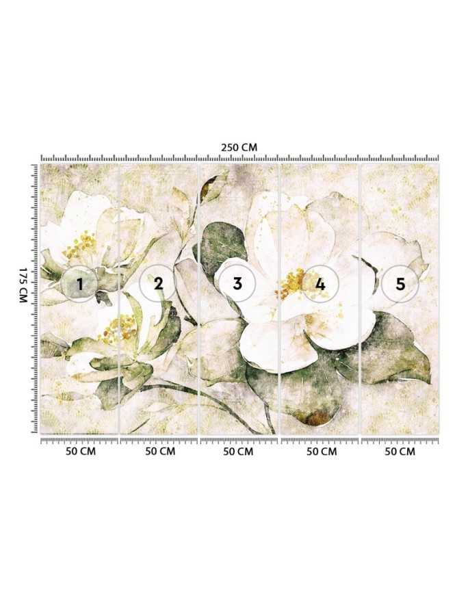Wall mural for bedroom - White flowers nature | FEEBY