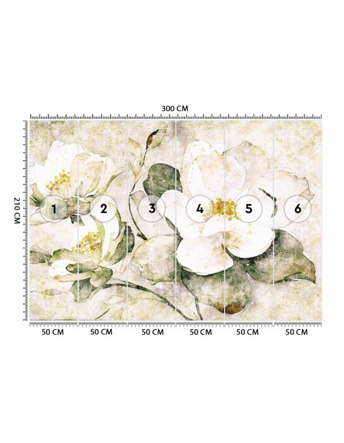 Wall mural for bedroom - White flowers nature | FEEBY
