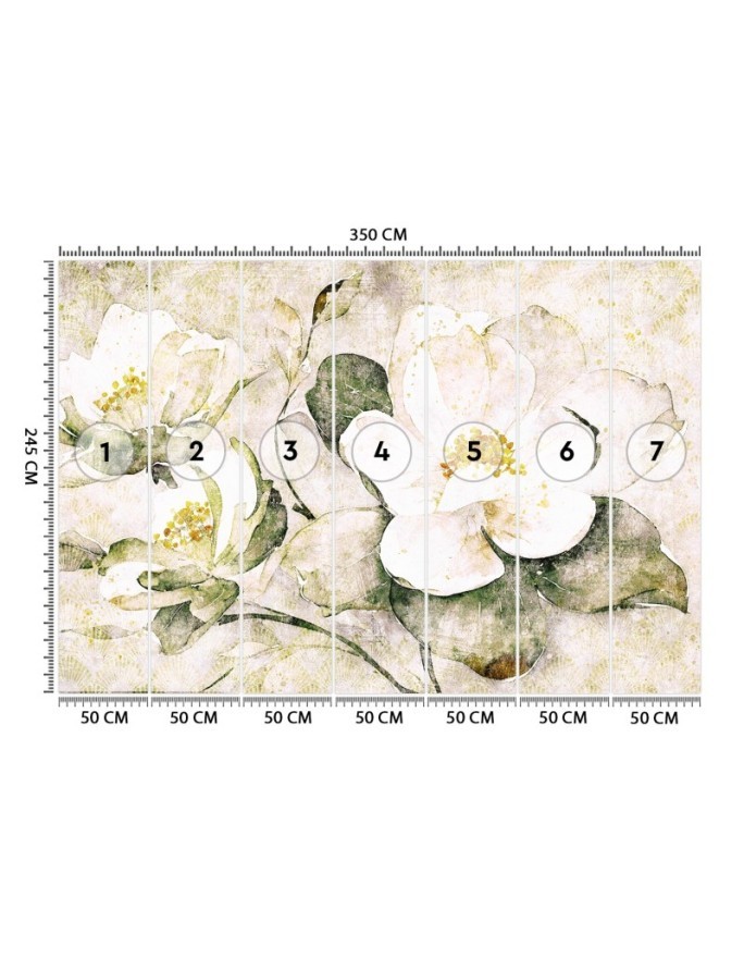 Wall mural for bedroom - White flowers nature | FEEBY