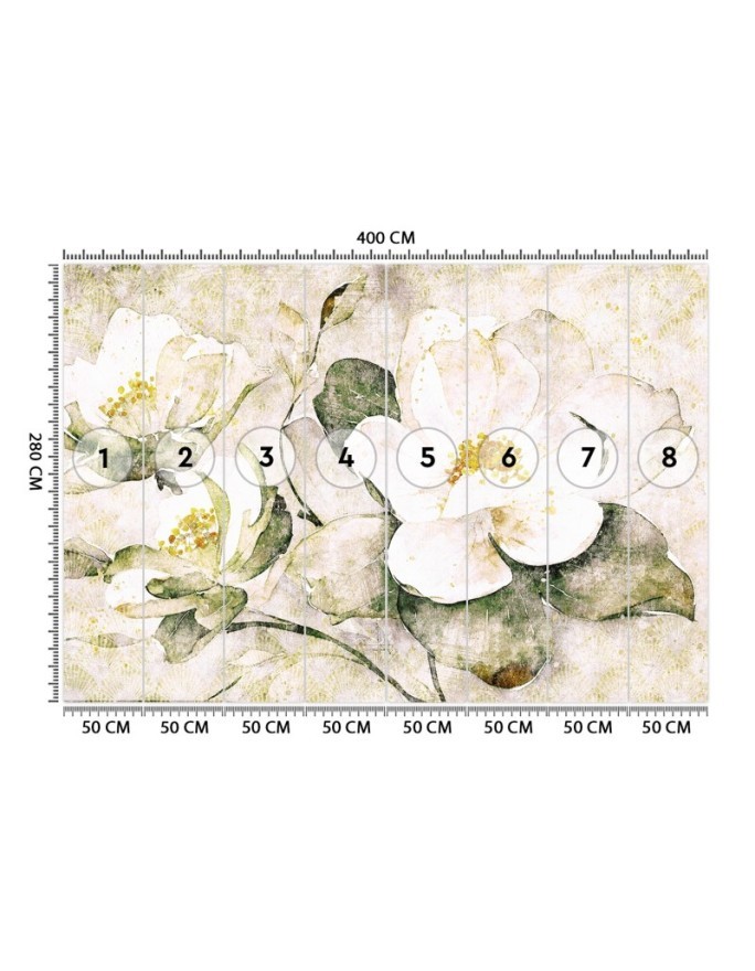 Wall mural for bedroom - White flowers nature | FEEBY