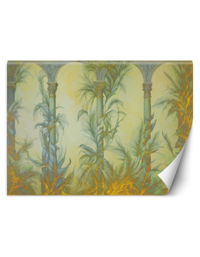 Wall mural - Boho columns and leaves | FEEBY