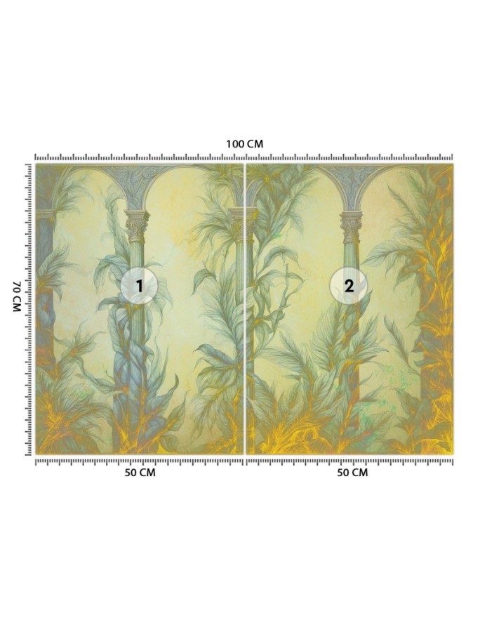 Wall mural - Boho columns and leaves | FEEBY