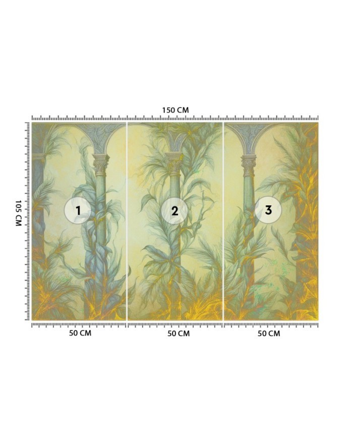 Wall mural - Boho columns and leaves | FEEBY