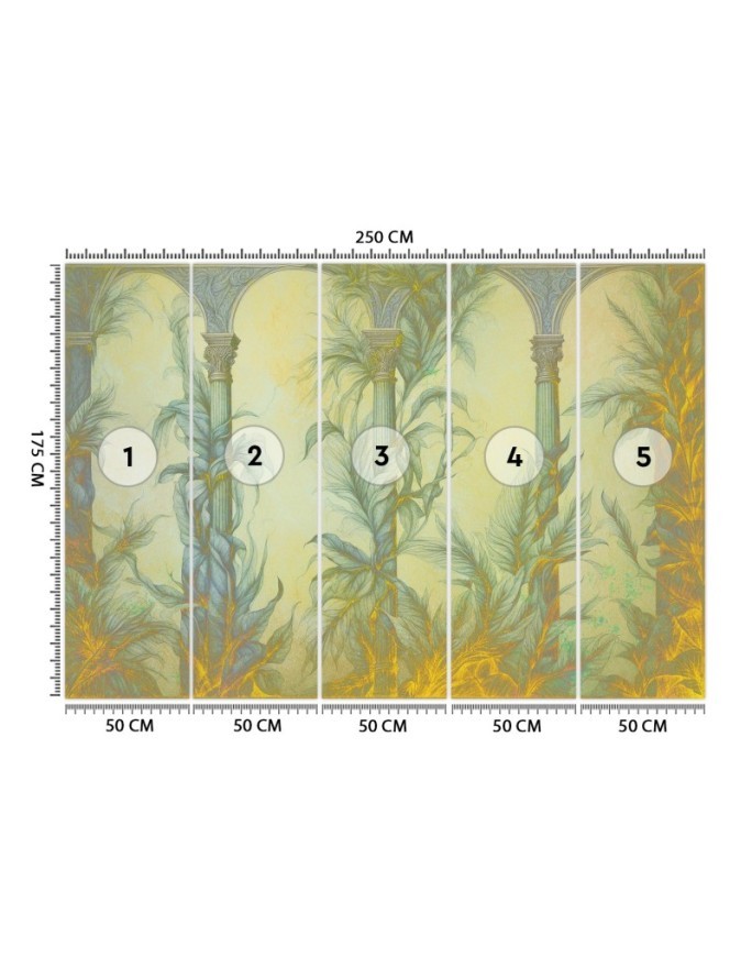 Wall mural - Boho columns and leaves | FEEBY