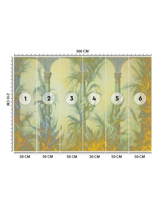 Wall mural - Boho columns and leaves | FEEBY