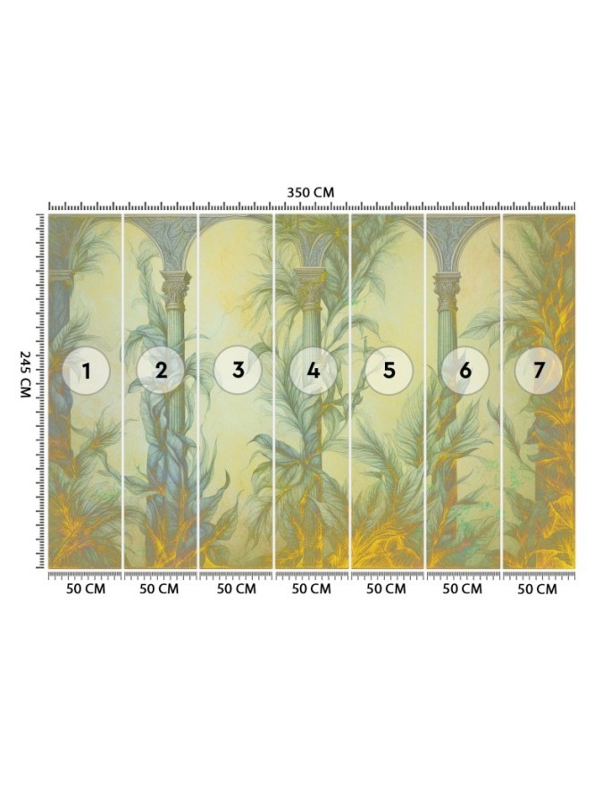 Wall mural - Boho columns and leaves | FEEBY