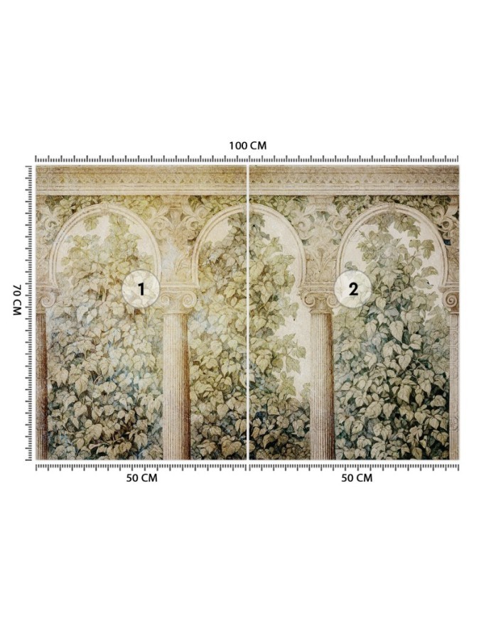 Stylish wallpaper - Columns ivy plants | FEEBY