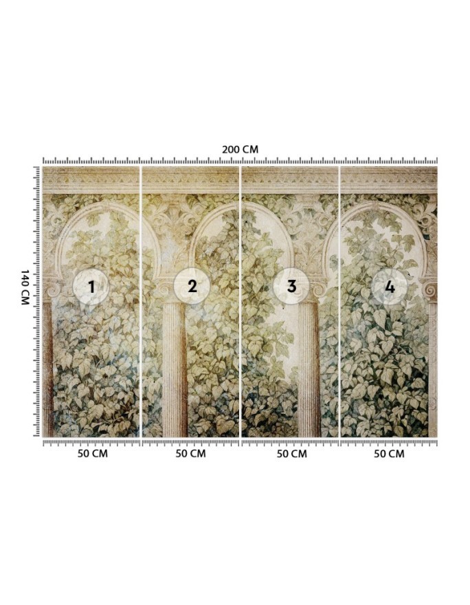 Stylish wallpaper - Columns ivy plants | FEEBY