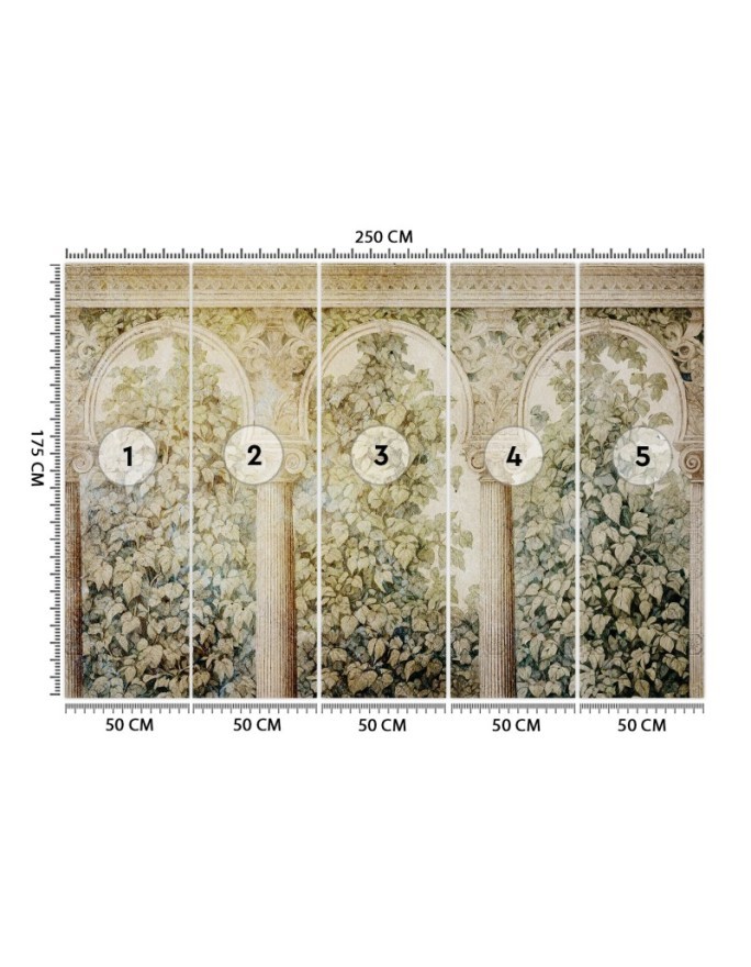 Stylish wallpaper - Columns ivy plants | FEEBY