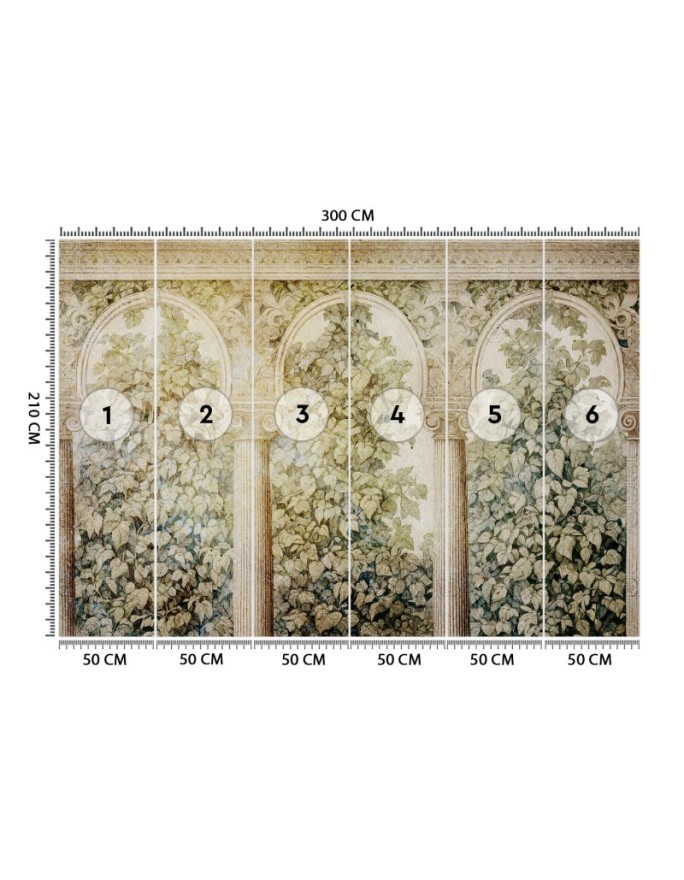 Stylish wallpaper - Columns ivy plants | FEEBY