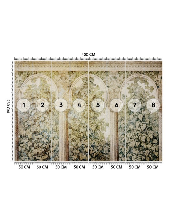 Stylish wallpaper - Columns ivy plants | FEEBY