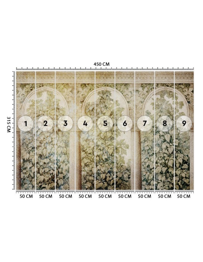 Stylish wallpaper - Columns ivy plants | FEEBY