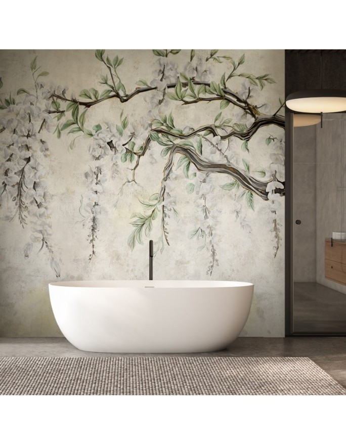 Fashionable wallpaper - Hanging flowers minimalism | FEEBY