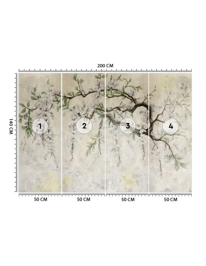 Fashionable wallpaper - Hanging flowers minimalism | FEEBY