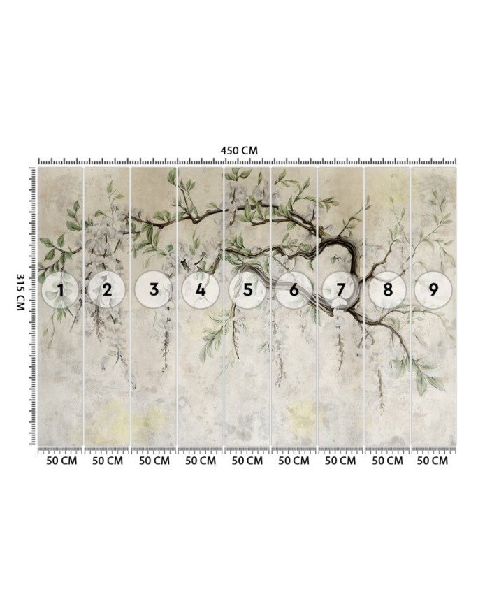 Fashionable wallpaper - Hanging flowers minimalism | FEEBY