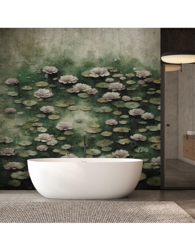 Wall mural for bedroom - Lotus flowers on a lake | FEEBY