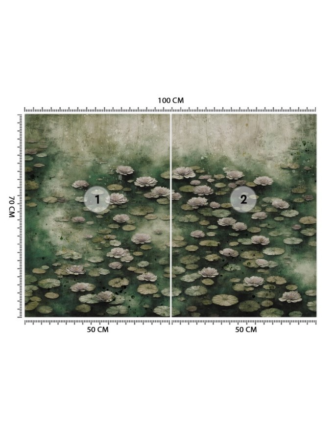 Wall mural for bedroom - Lotus flowers on a lake | FEEBY