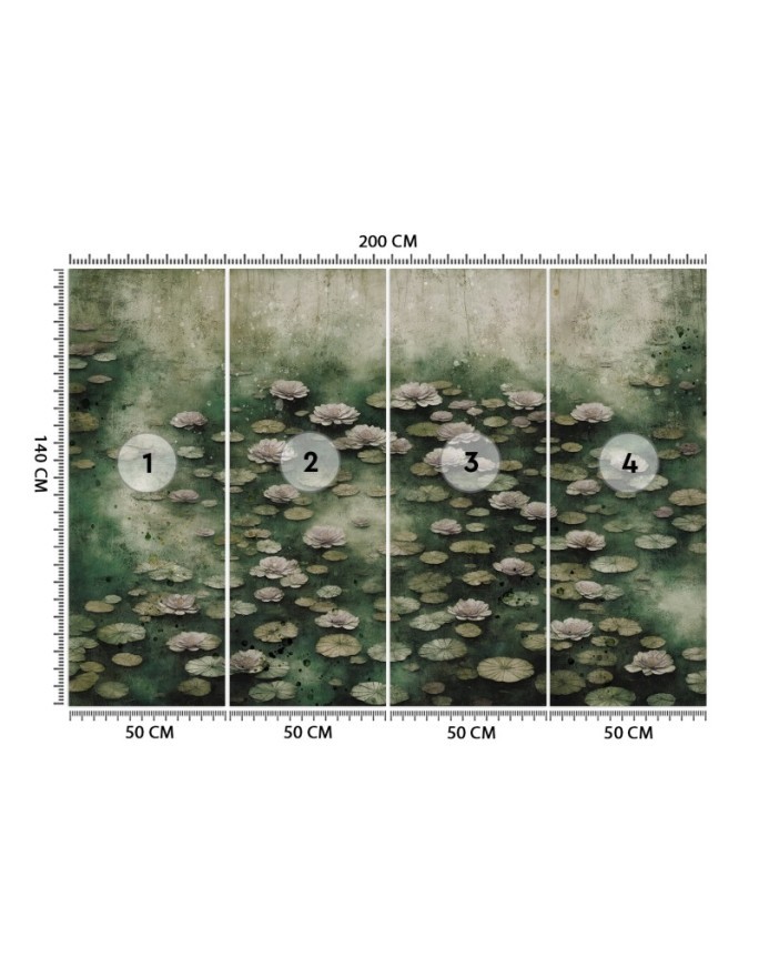 Wall mural for bedroom - Lotus flowers on a lake | FEEBY