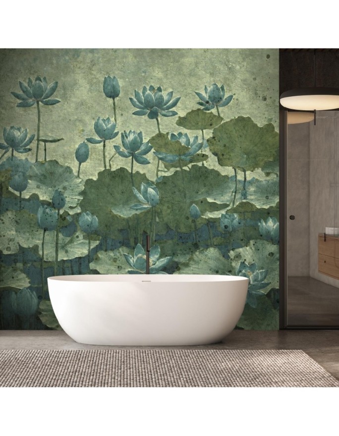 Wallpaper - Flowering green water lilies | FEEBY