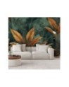 Modern wall mural - Orange tropical leaves | FEEBY