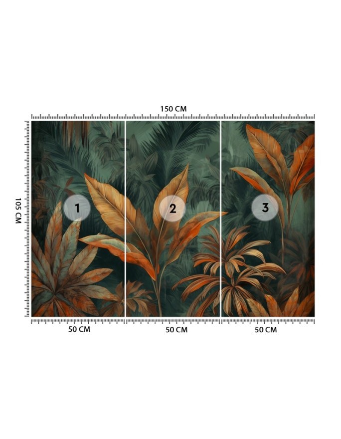 Modern wall mural - Orange tropical leaves | FEEBY
