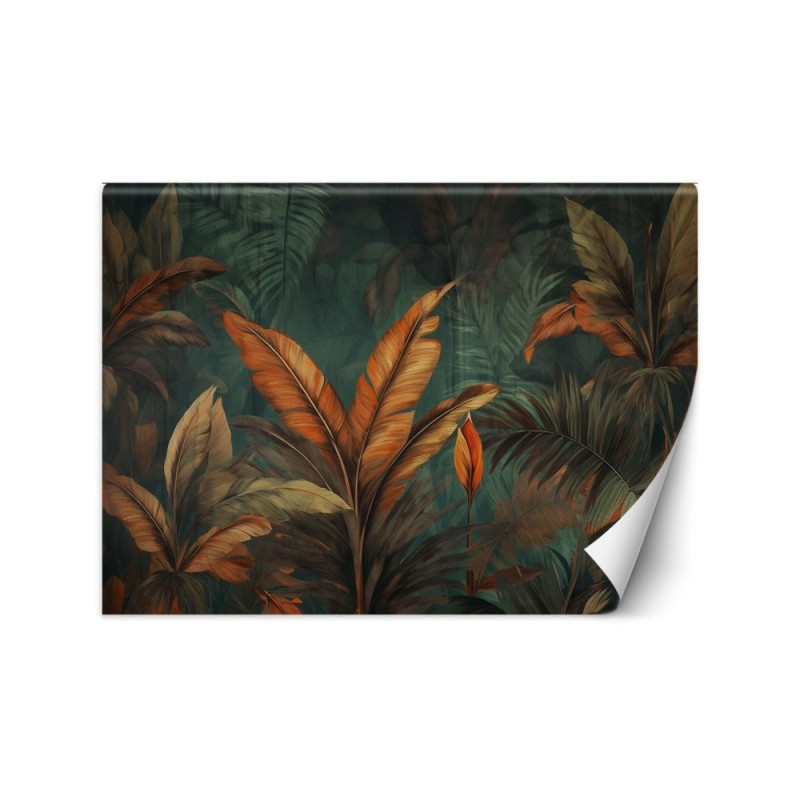 Stylish wallpaper - Photo wallpaper Tropical leaves flowers | FEEBY