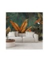 Stylish wallpaper - Photo wallpaper Tropical leaves flowers | FEEBY