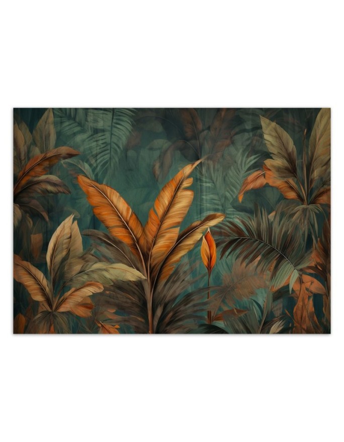 Stylish wallpaper - Photo wallpaper Tropical leaves flowers | FEEBY