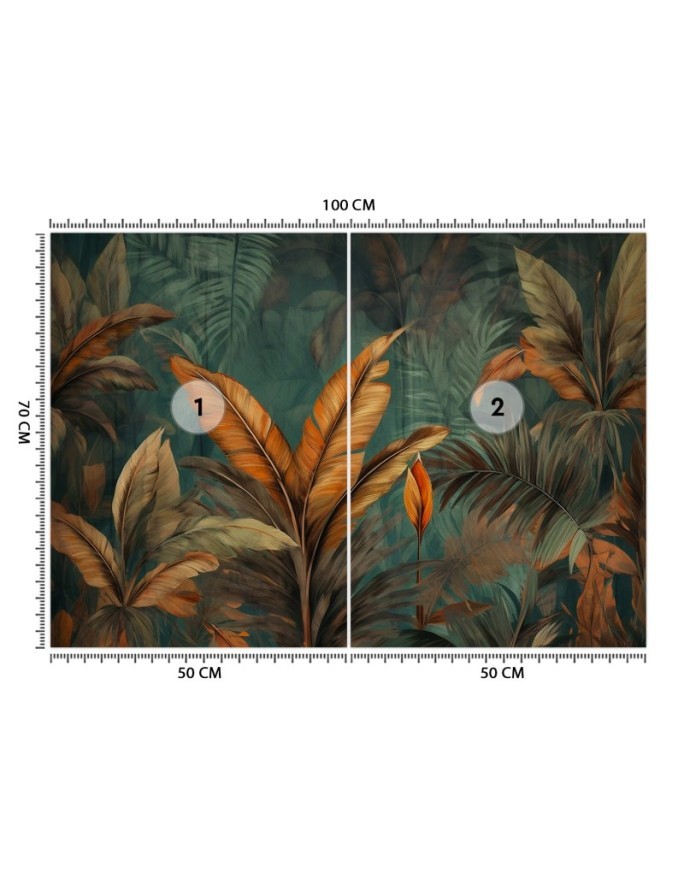 Stylish wallpaper - Photo wallpaper Tropical leaves flowers | FEEBY