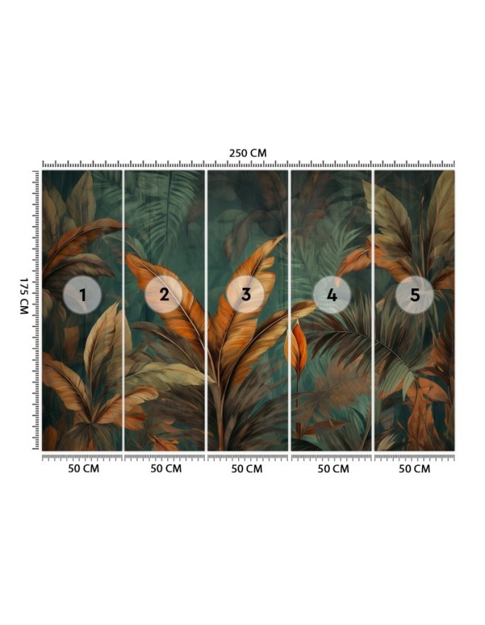 Stylish wallpaper - Photo wallpaper Tropical leaves flowers | FEEBY