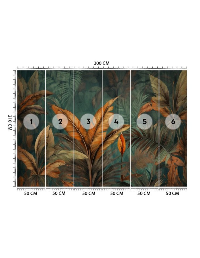 Stylish wallpaper - Photo wallpaper Tropical leaves flowers | FEEBY
