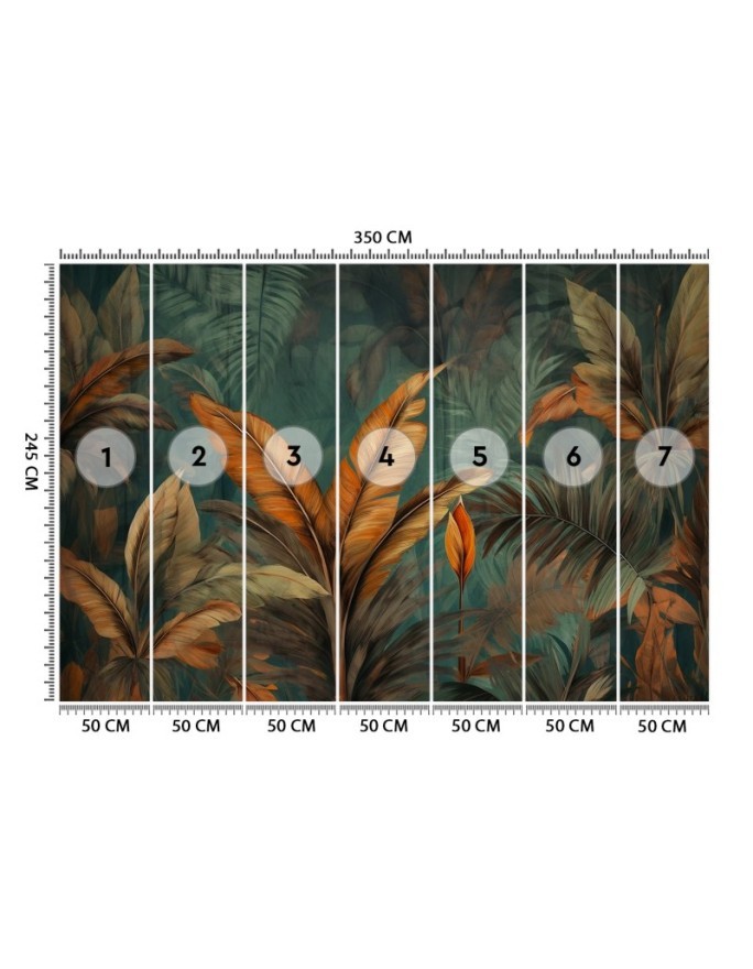 Stylish wallpaper - Photo wallpaper Tropical leaves flowers | FEEBY