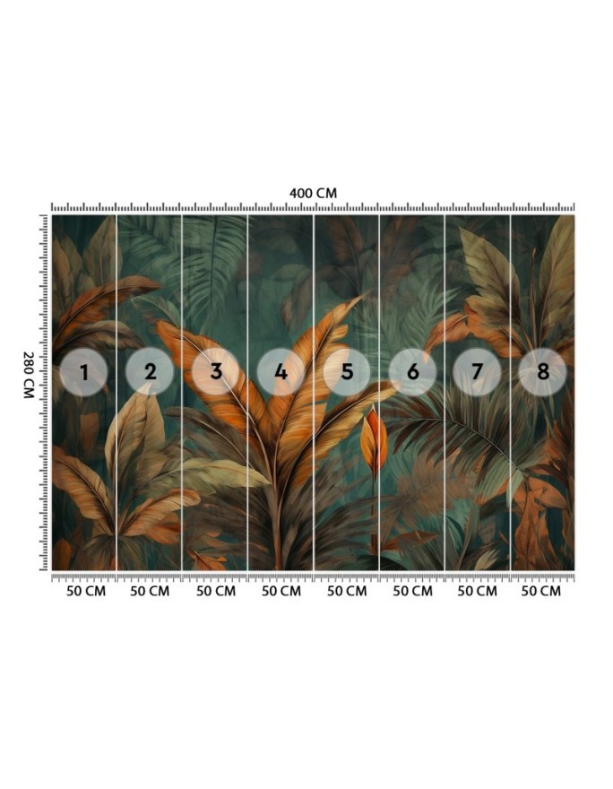 Stylish wallpaper - Photo wallpaper Tropical leaves flowers | FEEBY