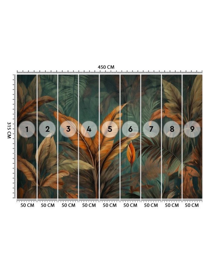 Stylish wallpaper - Photo wallpaper Tropical leaves flowers | FEEBY