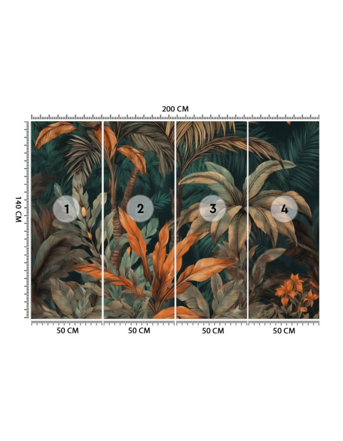 Unique wall mural - Palm trees in jungle landscape | FEEBY