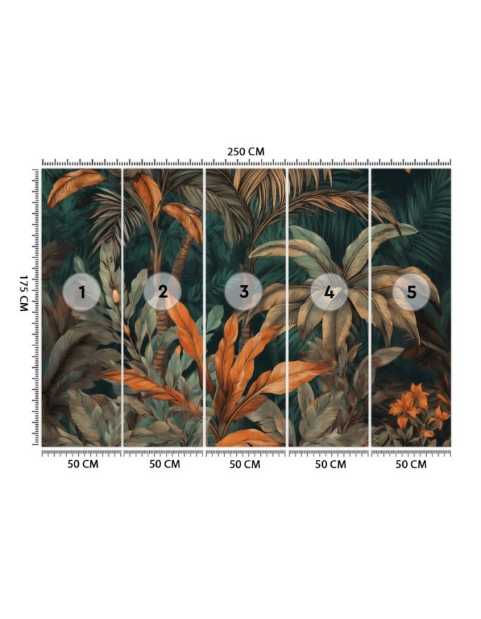 Unique wall mural - Palm trees in jungle landscape | FEEBY