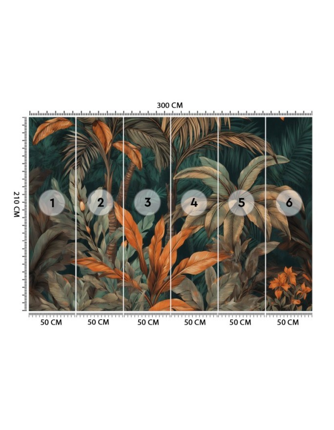 Unique wall mural - Palm trees in jungle landscape | FEEBY