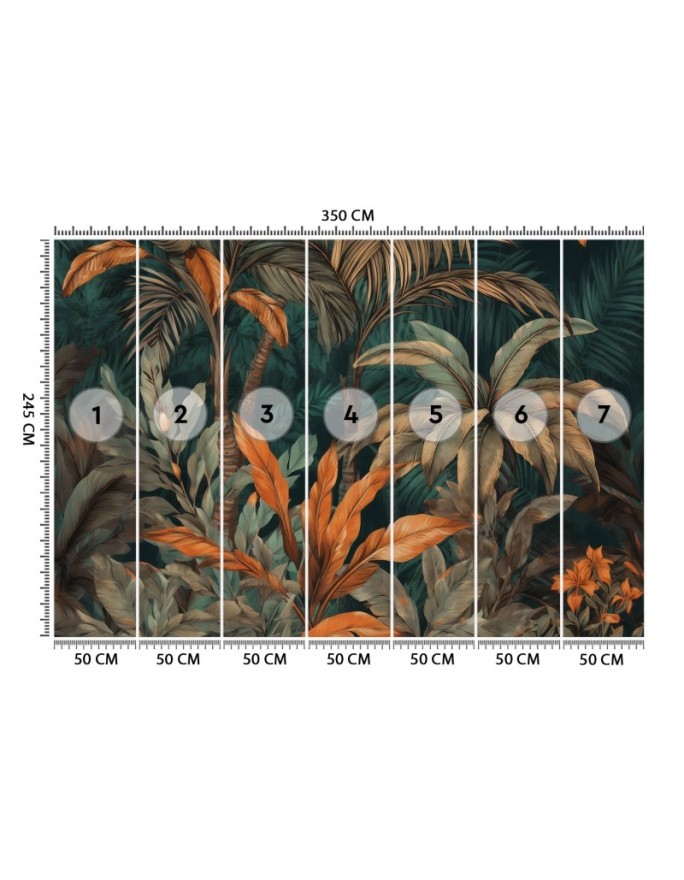 Unique wall mural - Palm trees in jungle landscape | FEEBY