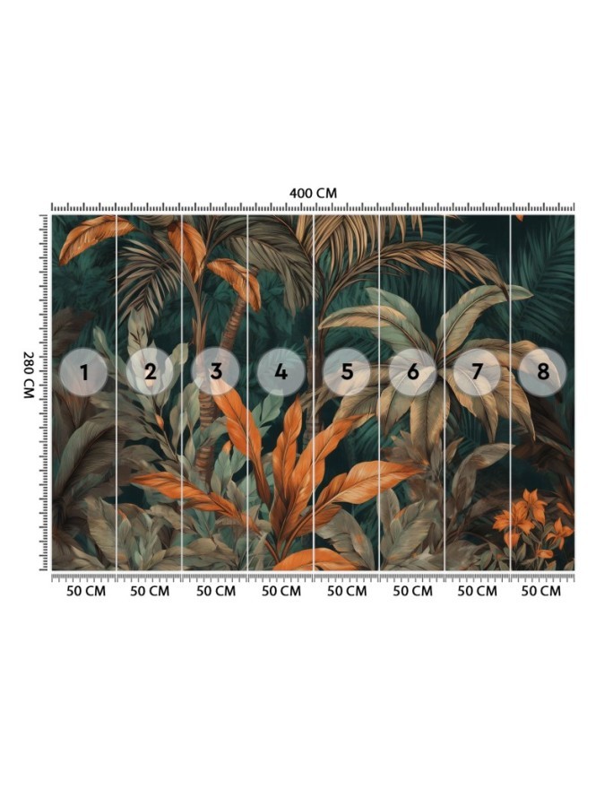 Unique wall mural - Palm trees in jungle landscape | FEEBY