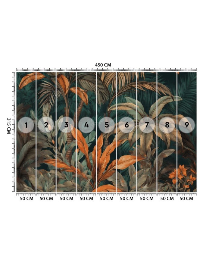 Unique wall mural - Palm trees in jungle landscape | FEEBY