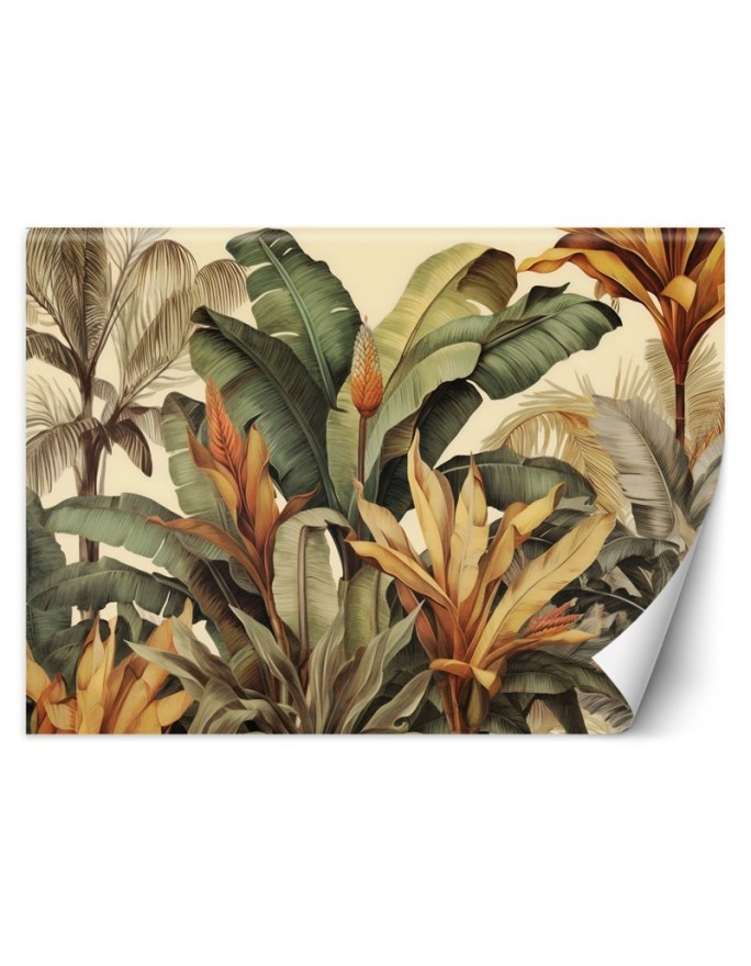 Fashionable wallpaper - Banana leaves in sepia | FEEBY