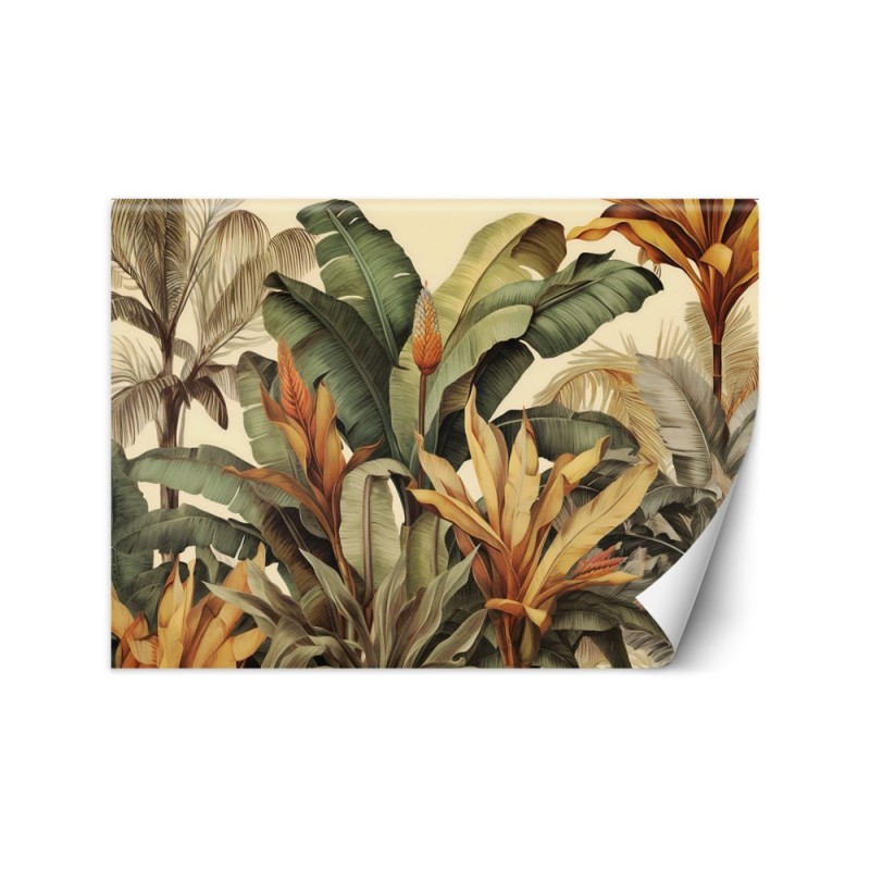Fashionable wallpaper - Banana leaves in sepia | FEEBY