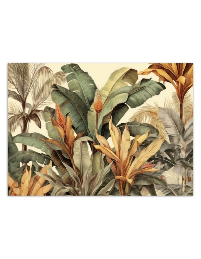Fashionable wallpaper - Banana leaves in sepia | FEEBY