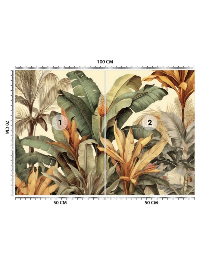 Fashionable wallpaper - Banana leaves in sepia | FEEBY